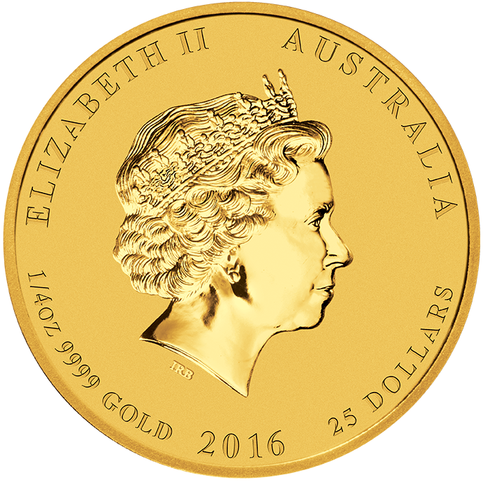 Złota moneta Australijski Lunar II: Rok Małpy, 1/4 oz, 2016