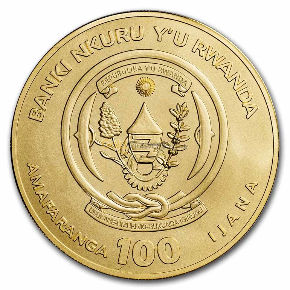 Złota moneta Rwanda Lunar: Rok Królika, 1 oz, 2023