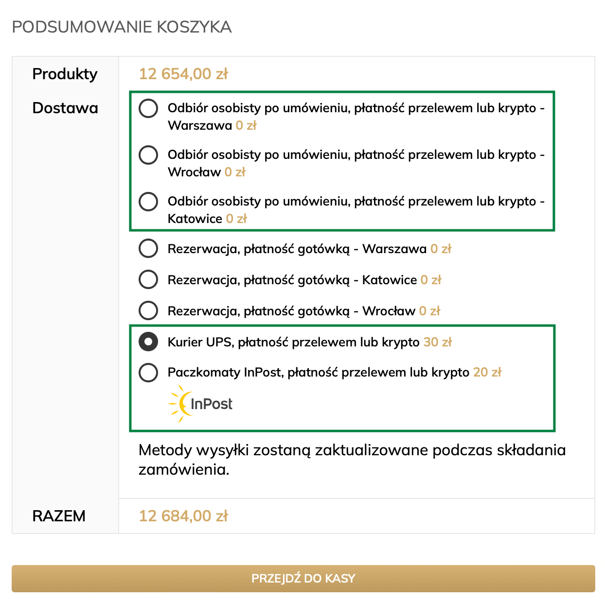 Kup srebro i złoto inwestycyjne za kryptowaluty